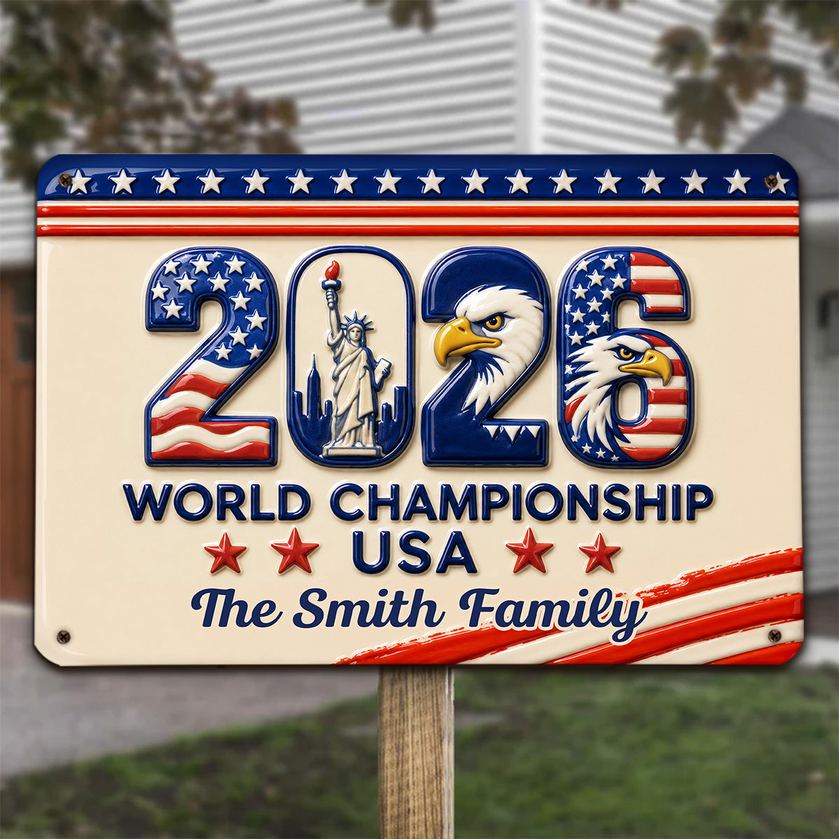 Custom 3D Home & Wall Decor, Birthday & Christmas Gift • World Championship - Personalized 3D Inflated Effect Metal Sign