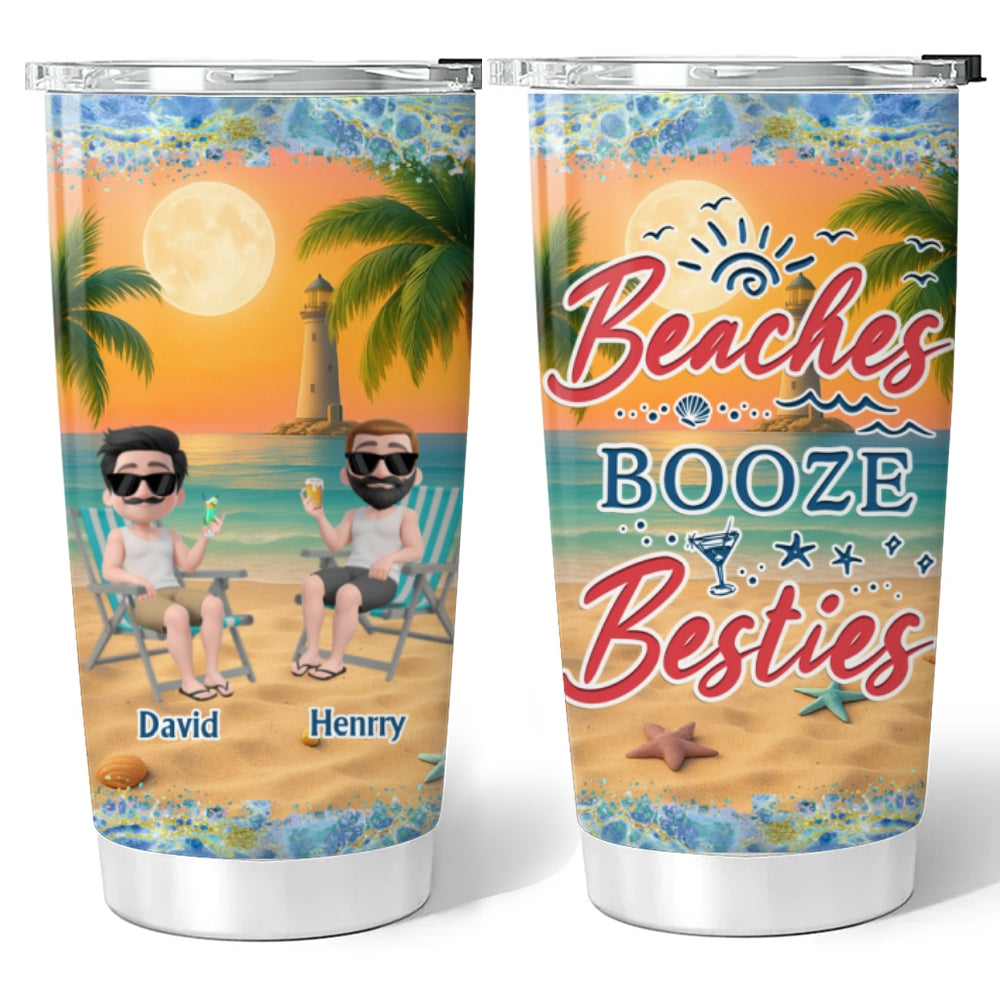 Custom Christmas Birthday Gifts For Best Friend • I Love You To The Beach And Back Best Friends - Personalized Tumbler