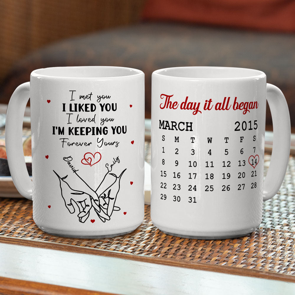 Custom Anniversary Keepsake Gifts For Couple • The Day It Began - Personalized Coffee Mug