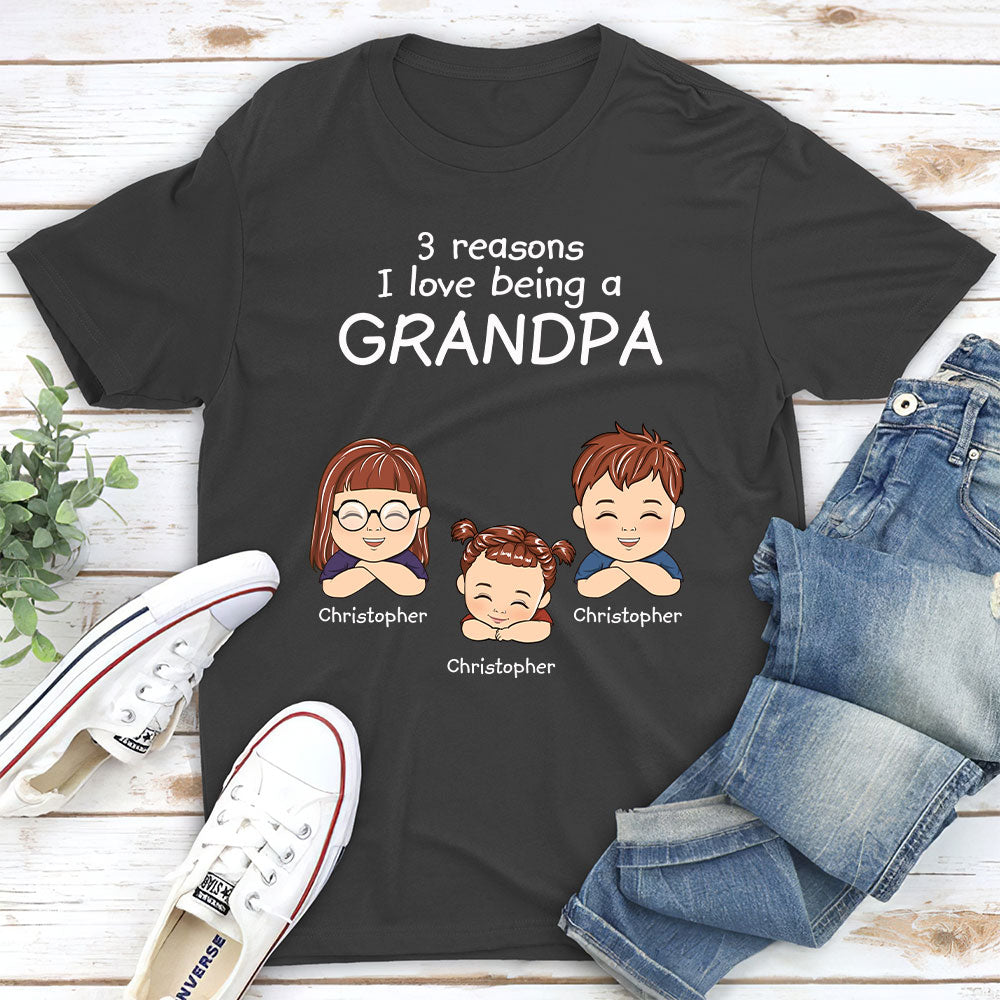 Custom Christmas & Birthday Gift for Dad, Grandpa • Reason To Be A Grandpa - Personalized Shirt