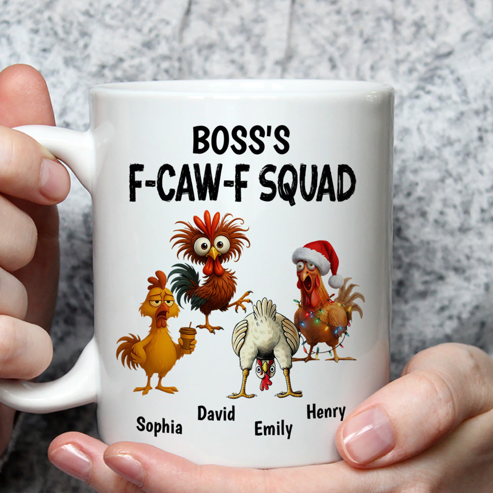Custom Coworker, Christmas & Birthday Team Appreciation Gift • Boss FCAWF Squad - Personalized Coffee Mug