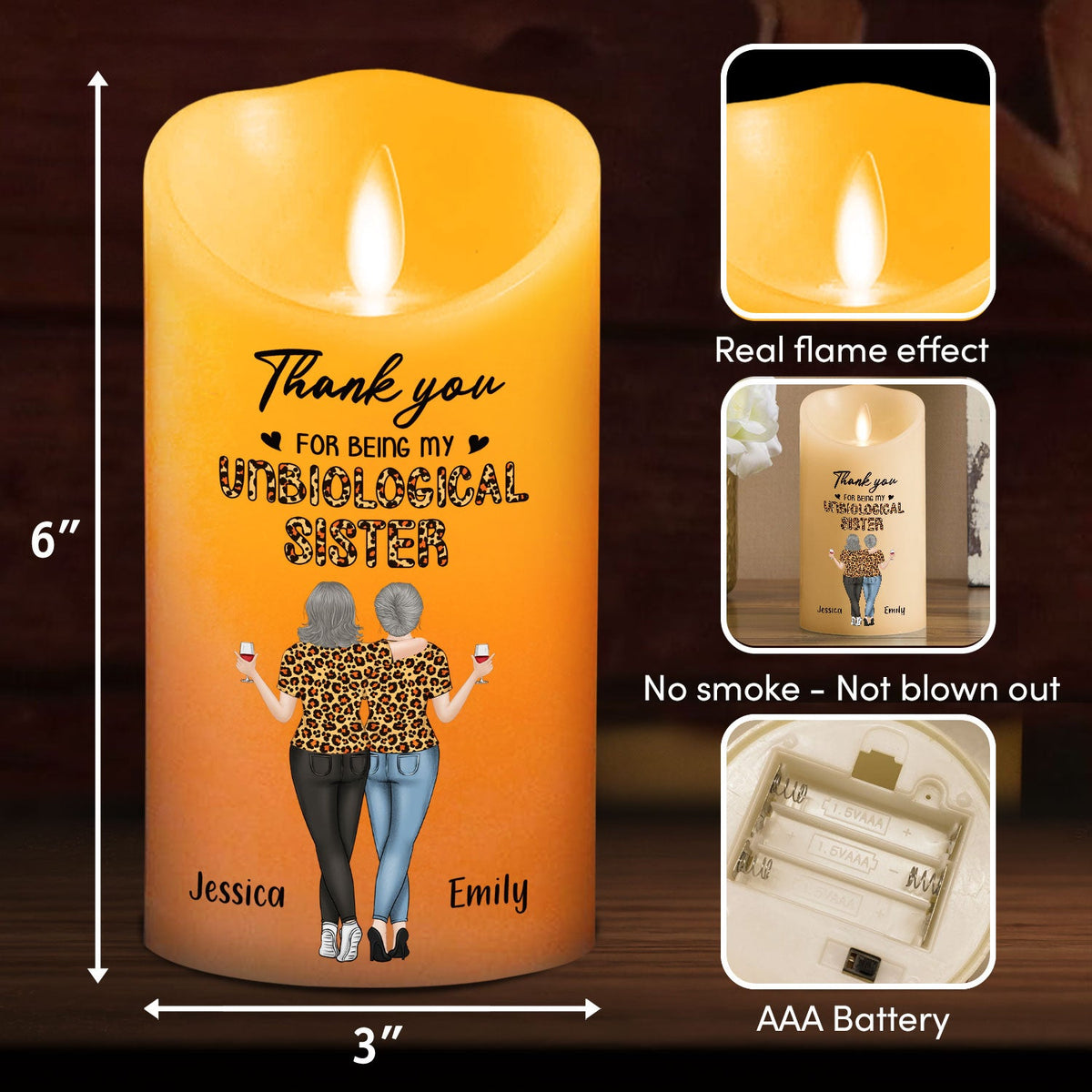 Where Friends Stop Being Friends And Become Sisters - Personalized LED Candle