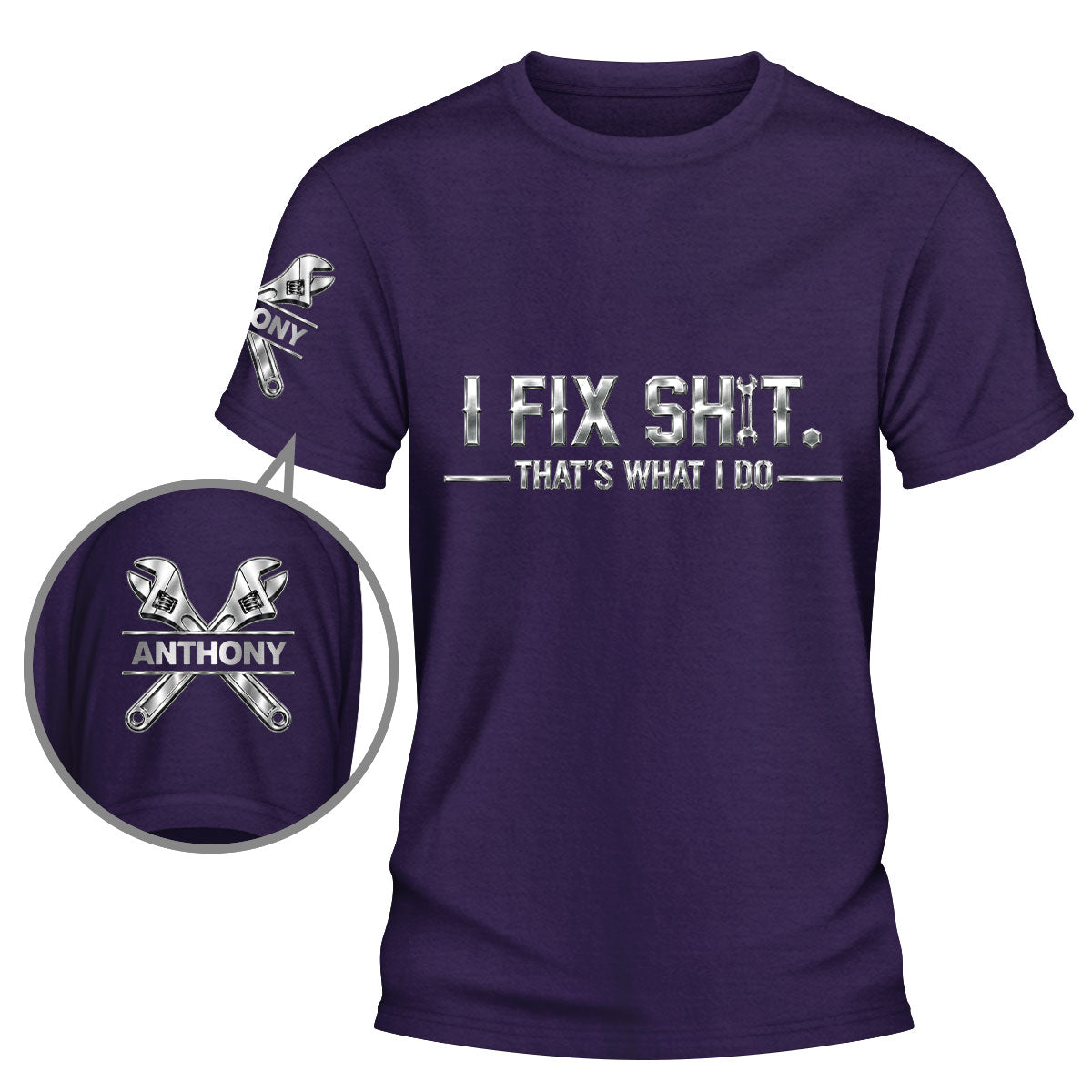 Custom Christmas & Birthday Keepsake Gift • Born To Fix Mechanic - Personalized Shirt With Design On Sleeve