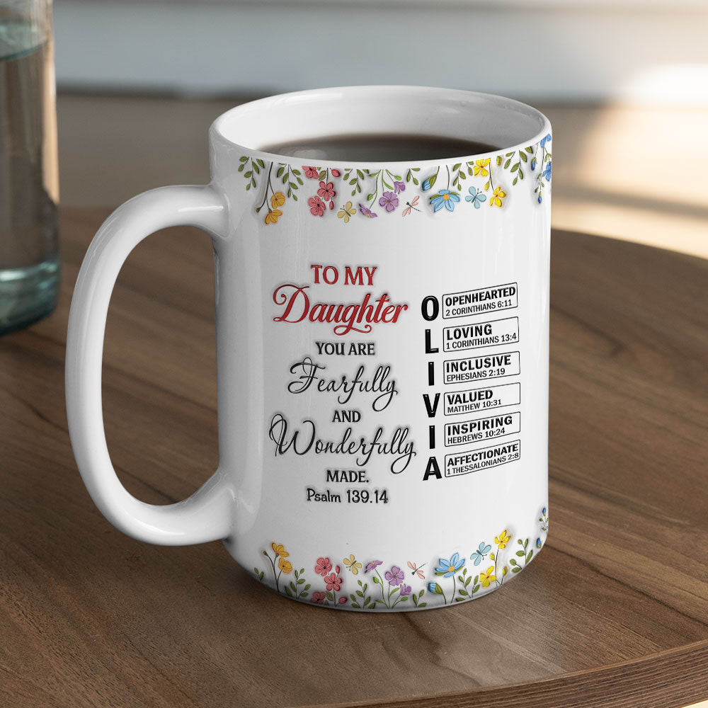 Custom Christmas & Birthday Gift for Daughter • You Are Fearfully - Personalized 3D Inflated Effect Mug