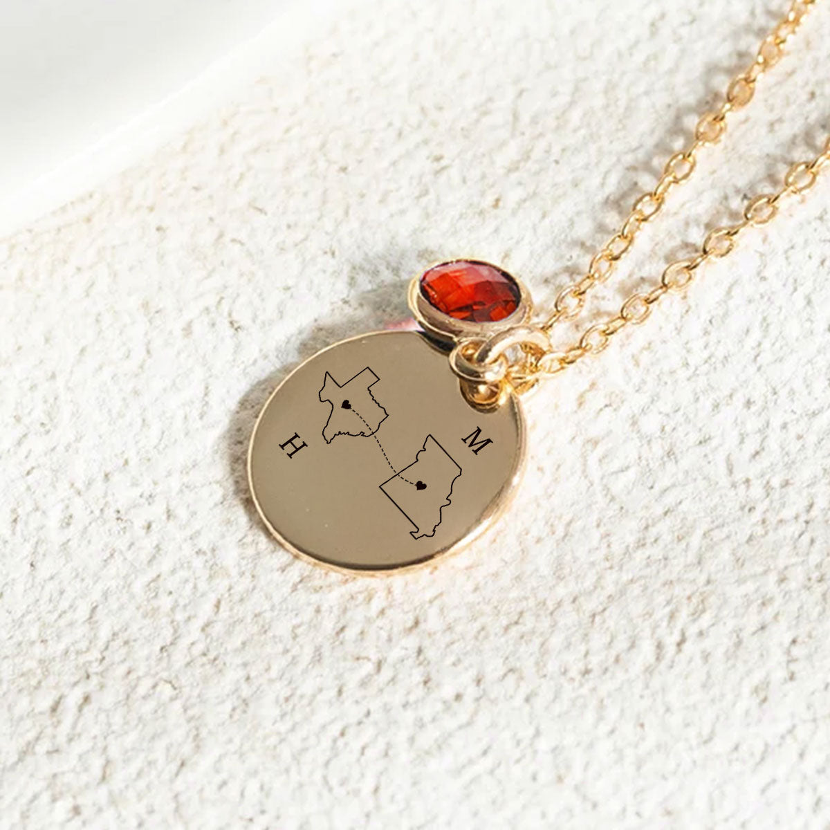 I Wish We Lived Closer - Personalized Birthstone Necklace