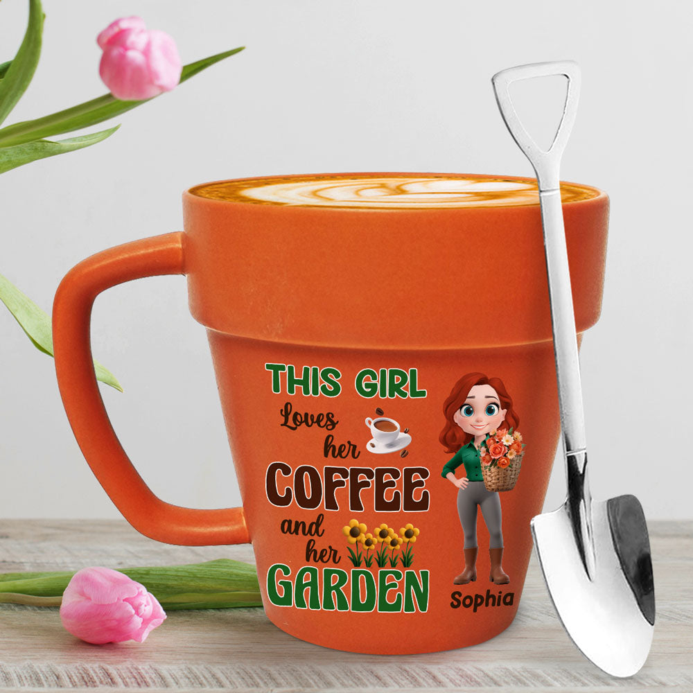 Custom Christmas & Birthday Keepsake Gift • Coffee And Garden Lover - Personalized Plant Pot Mug