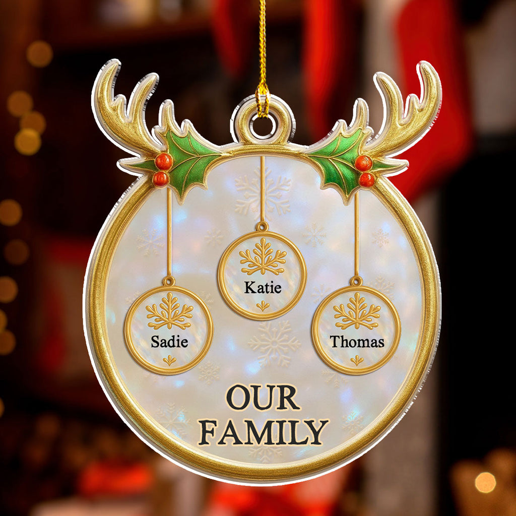 Custom Family Ornament, Christmas Gift for Family Members •  Family Keepsake - Personalized Acrylic Ornament