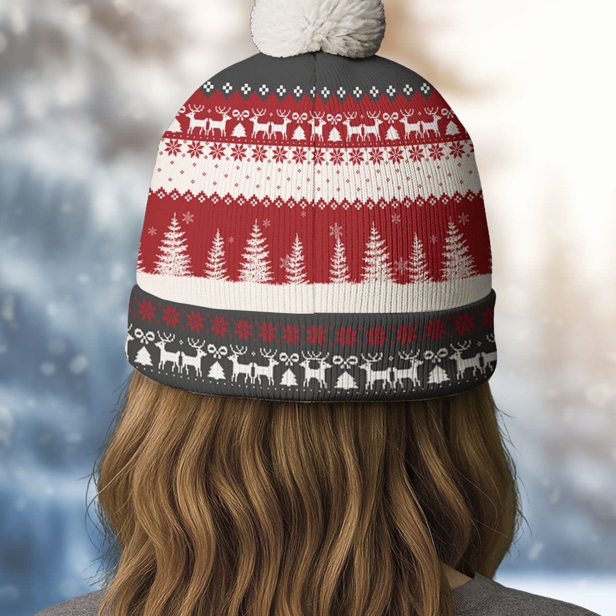 Custom Grandma Christmas Winter Hat • Grandma Elves - Personalized Bobble Beanie Hat