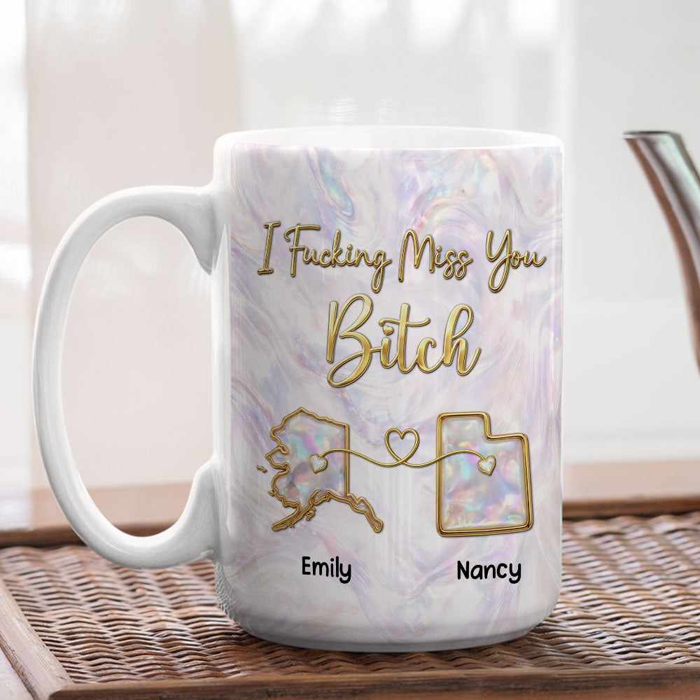 Custom Best Friend, Christmas & Birthday Friendship Keepsake Gift • Miss You New Style - Personalized 3D Effect Mug