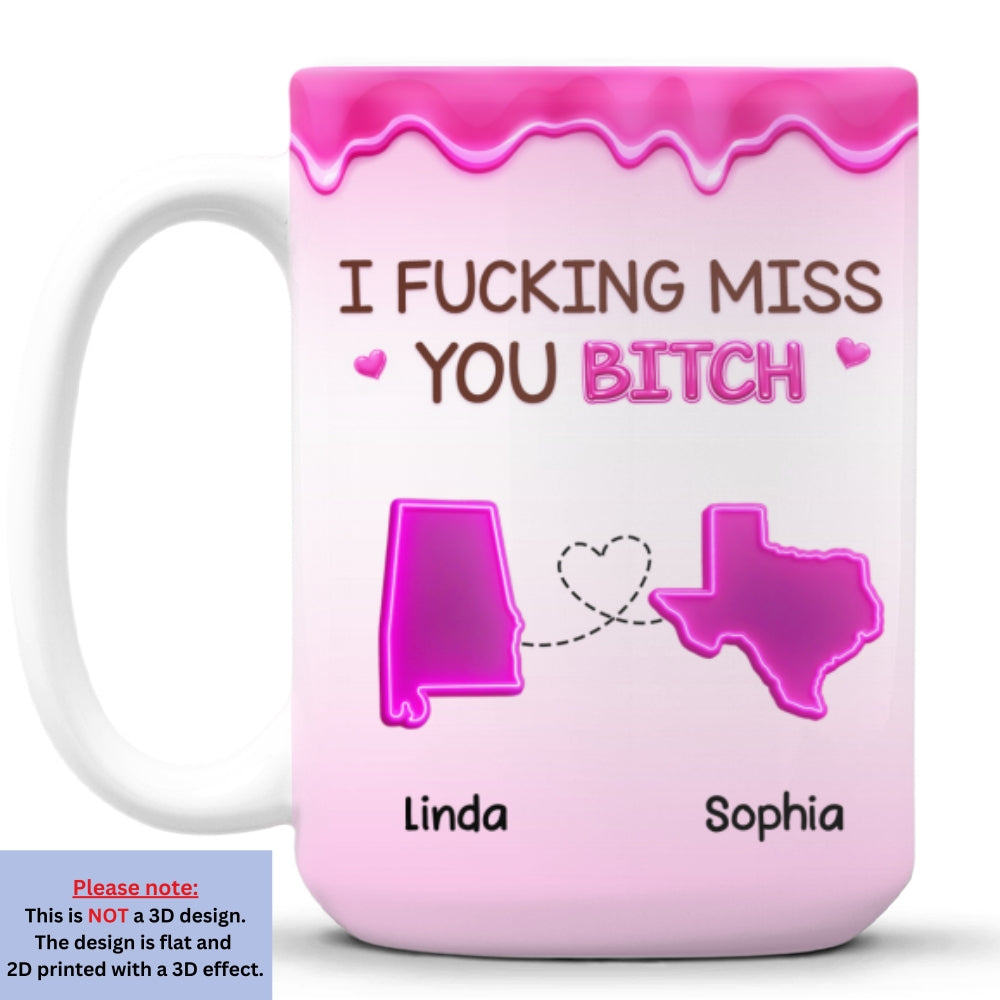 Custom Best Friend, Christmas & Birthday Friendship Keepsake Gift • Miss You - Personalized Coffee Mug