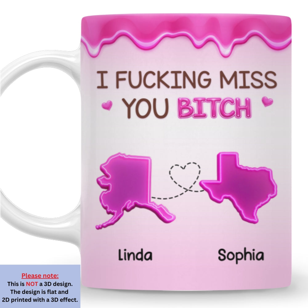 Custom Best Friend, Christmas & Birthday Friendship Keepsake Gift • Miss You - Personalized Coffee Mug