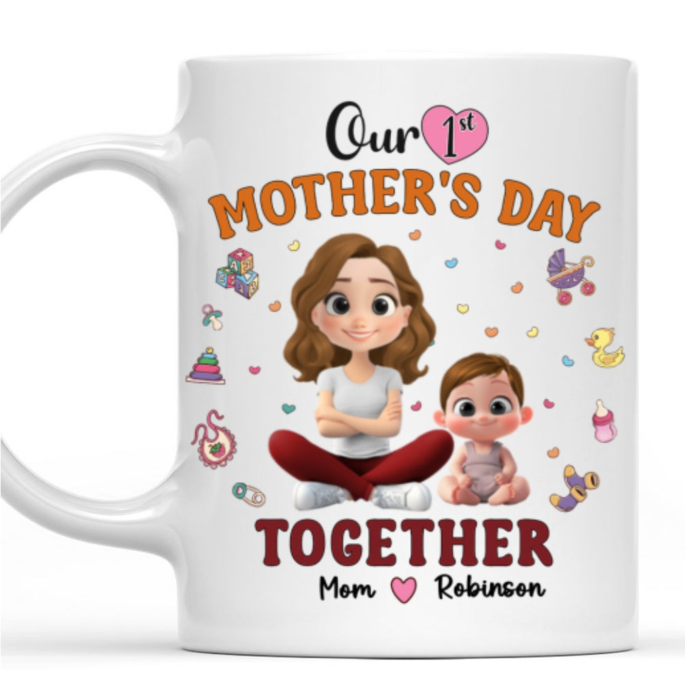 Custom First Mother's Day, Christmas Gift for New Mom • Great Mommy - Personalized Coffee Mug