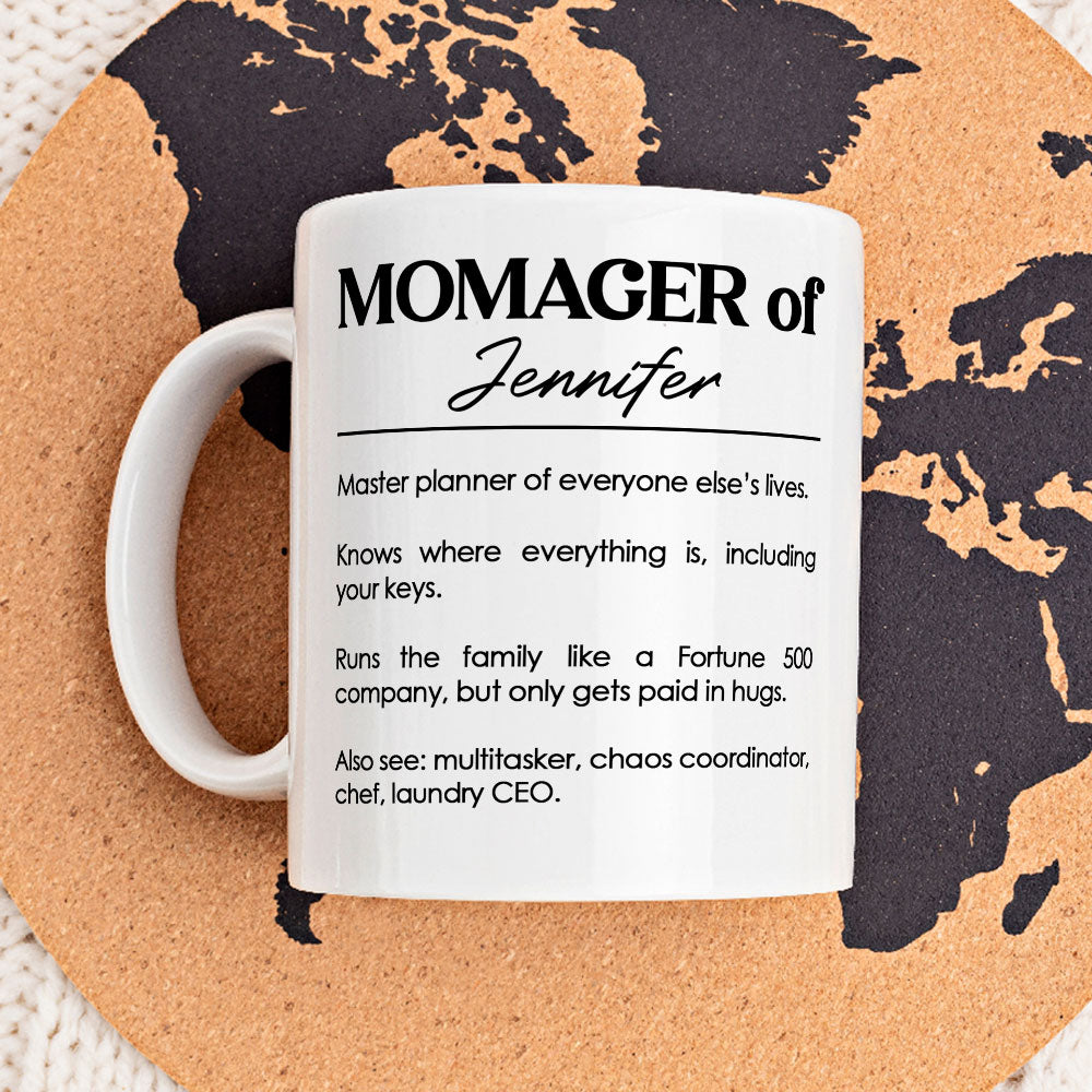 Custom Christmas & Birthday Keepsake Gift • Momager - Personalized Coffee Mug