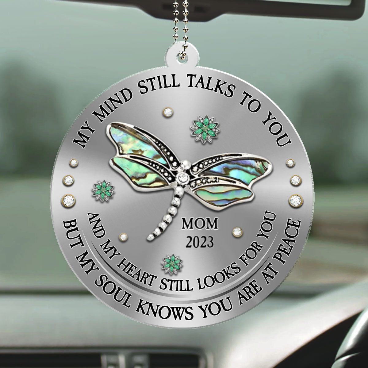 Dragonfly My Mind My Heart My Soul - Personalized Car Ornament