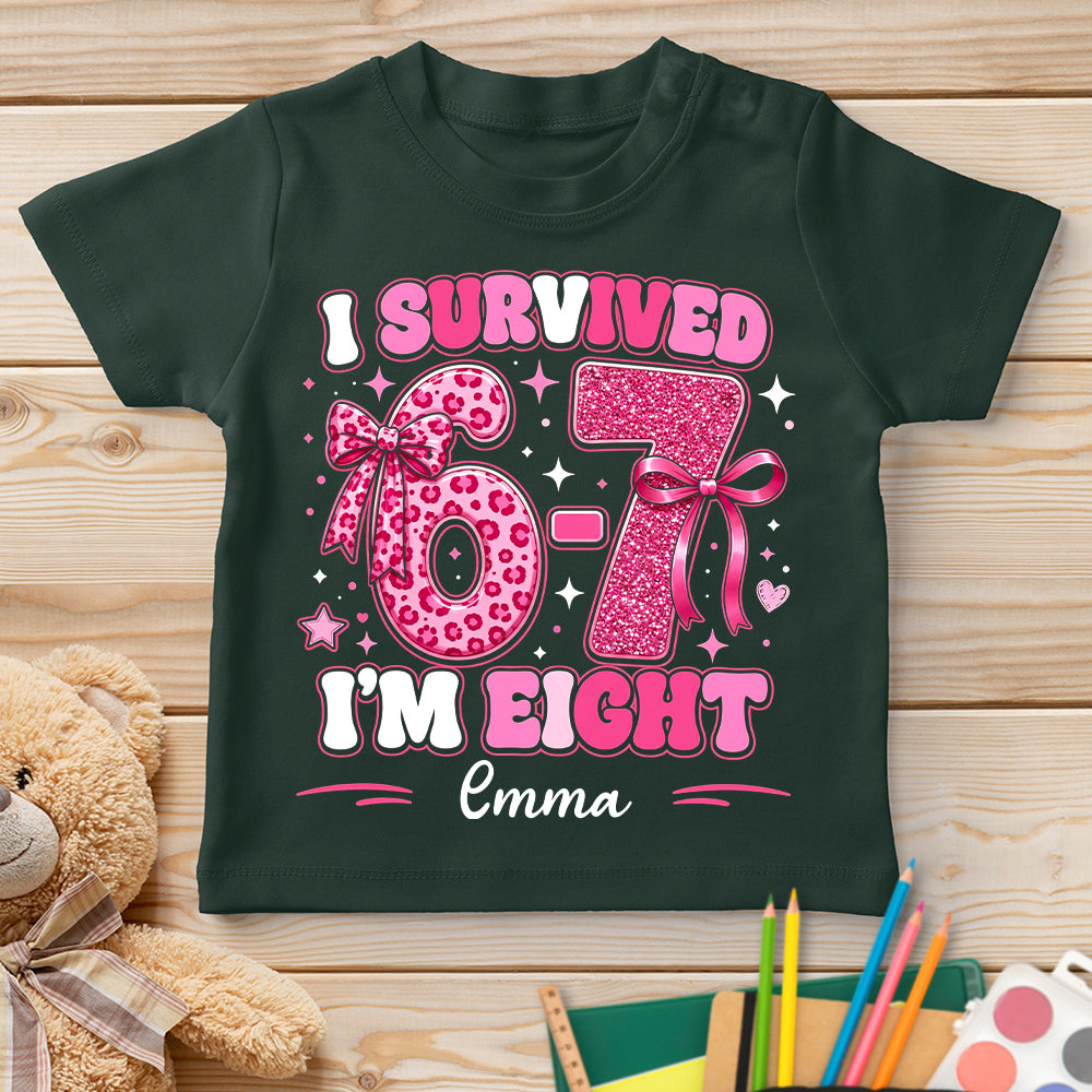 Custom Christmas & Birthday Gift for Daughter • Made It To Eight - Personalized Youth T-shirt