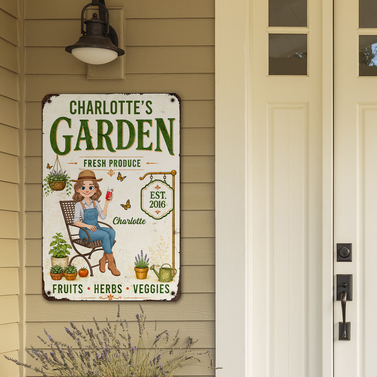 Custom Home Garden Sign, Outdoor Yard & Lawn Decor • My Lovely Garden - Personalized Metal Sign