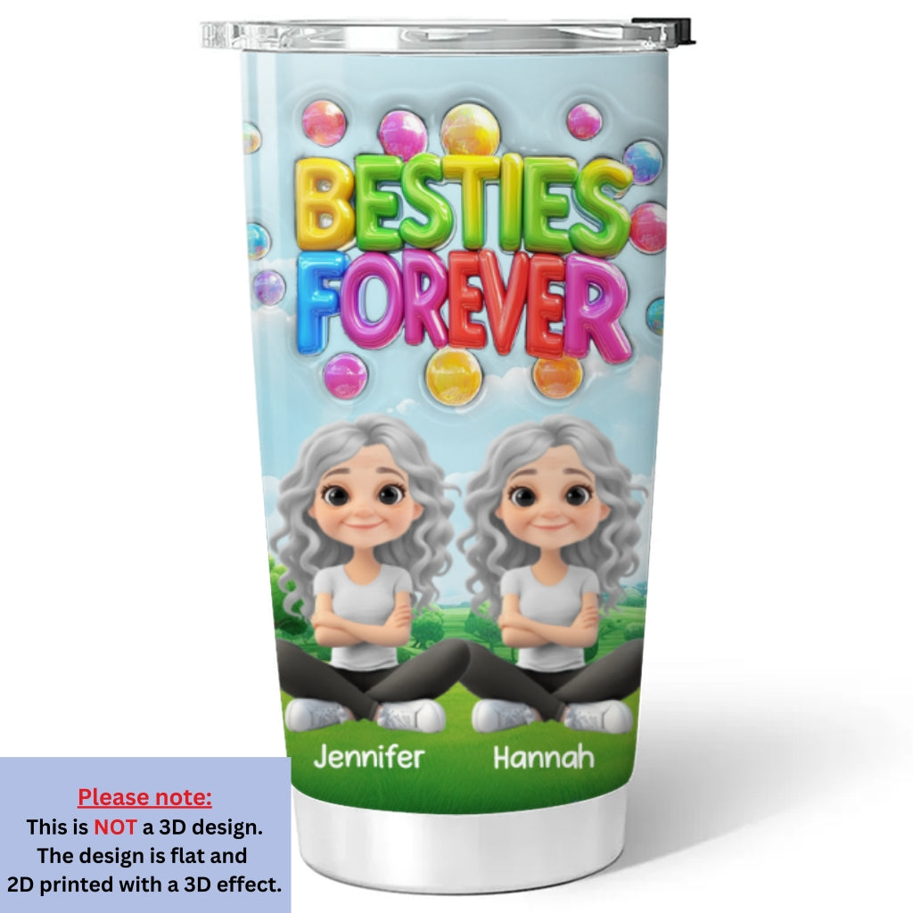 Custom Christmas Birthday Gifts For Best Friend • Besties Love Moments - Personalized 3D Inflated Effect Tumbler