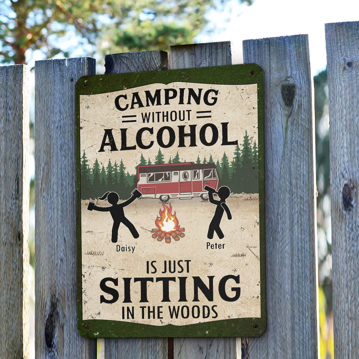 Custom Home & Wall Decor, Birthday & Christmas Gift • Wilderness Is Better With Whiskey - Personalized Metal Sign