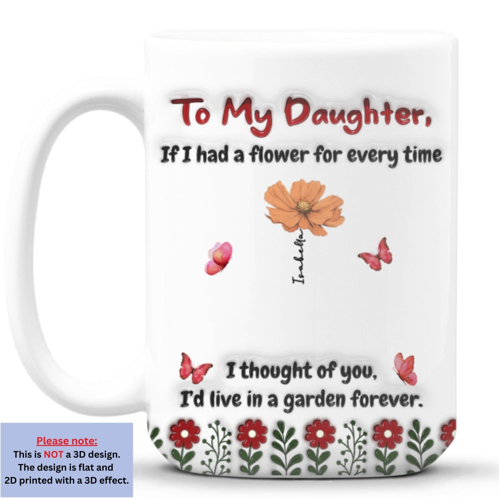 Custom Mother's Day Gift for Daughter • Life Is Sweeter With Daughters - Personalized 3D Inflated Effect Mug