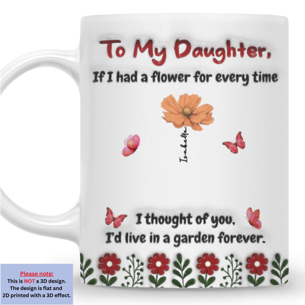 Custom Mother's Day Gift for Daughter • Life Is Sweeter With Daughters - Personalized 3D Inflated Effect Mug