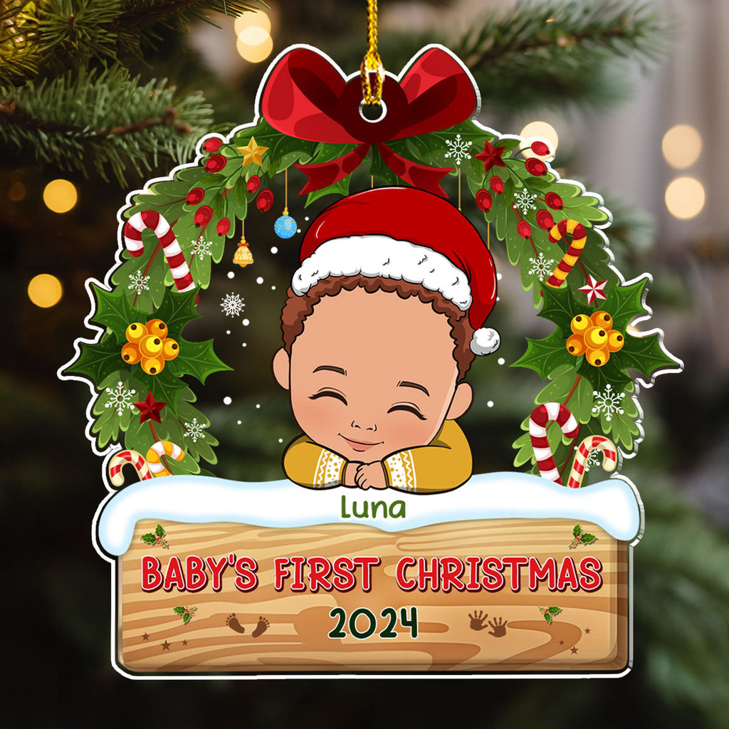 Custom Keepsake Christmas Ornament •  Baby First Christmas - Personalized Acrylic Ornament