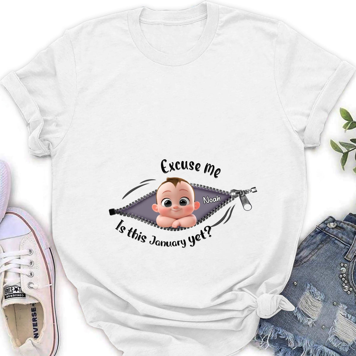 Custom Mother's Day Gift for Daughter • Expecting Parents Excuse Me Is It Yet - Personalized Shirt