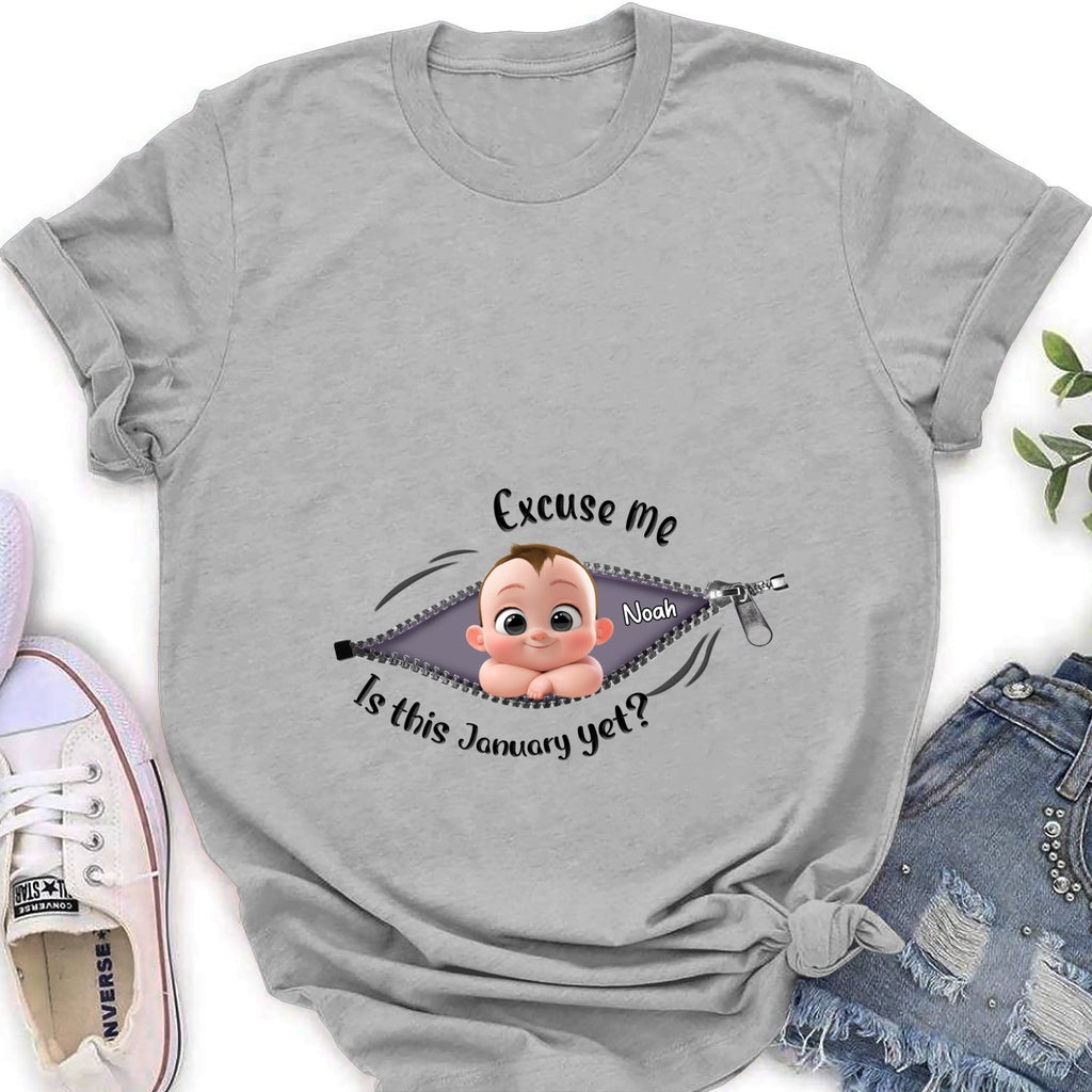 Custom Mother's Day Gift for Daughter • Expecting Parents Excuse Me Is It Yet - Personalized Shirt