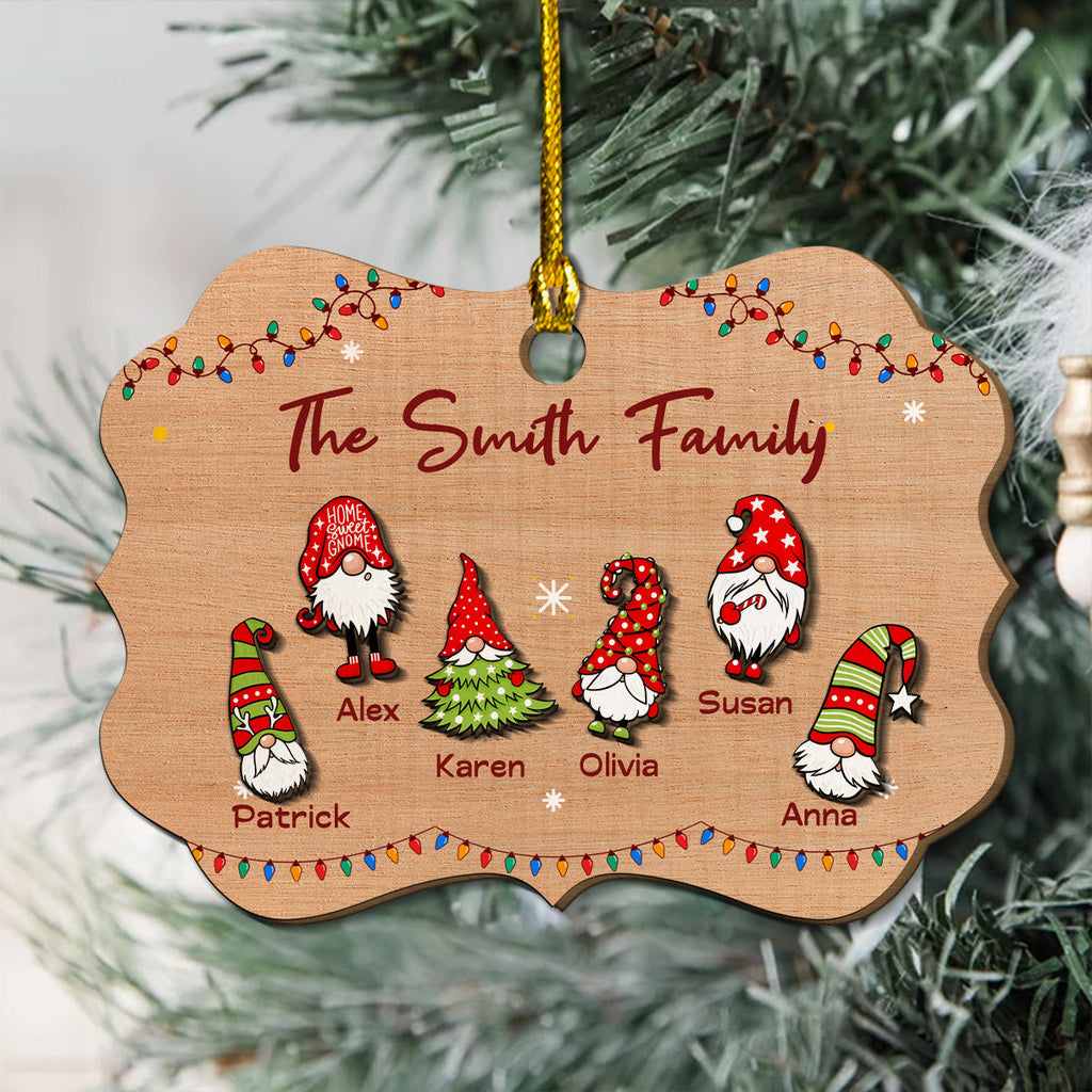 Custom Family Ornament, Christmas Gift for Family Members •  Family Joy - Personalized Wood Ornament