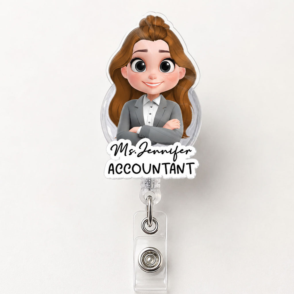 Custom ID Holder Gifts For Coworker, For Boss, Office Gift With Name • Me At Work - Personalized Acrylic Badge Reel