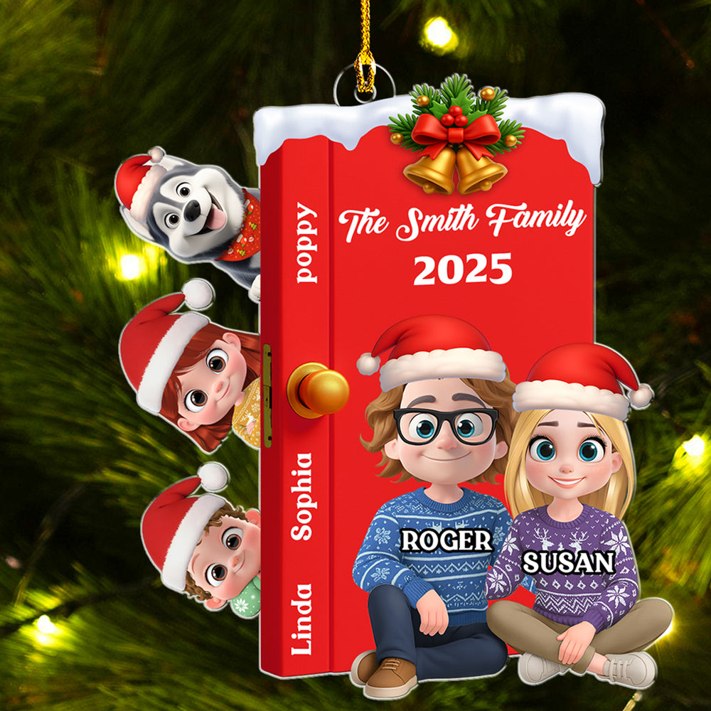 Custom Family Ornament, Christmas Gift for Family Members •  Open Door Family - Personalized Acrylic Ornament