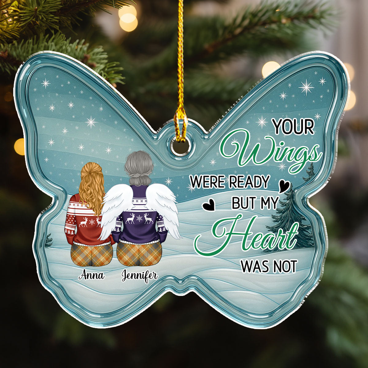 Custom Memorial Christmas Ornament, Sympathy Keepsake •  I Am Not Ready - Personalized Acrylic Ornament