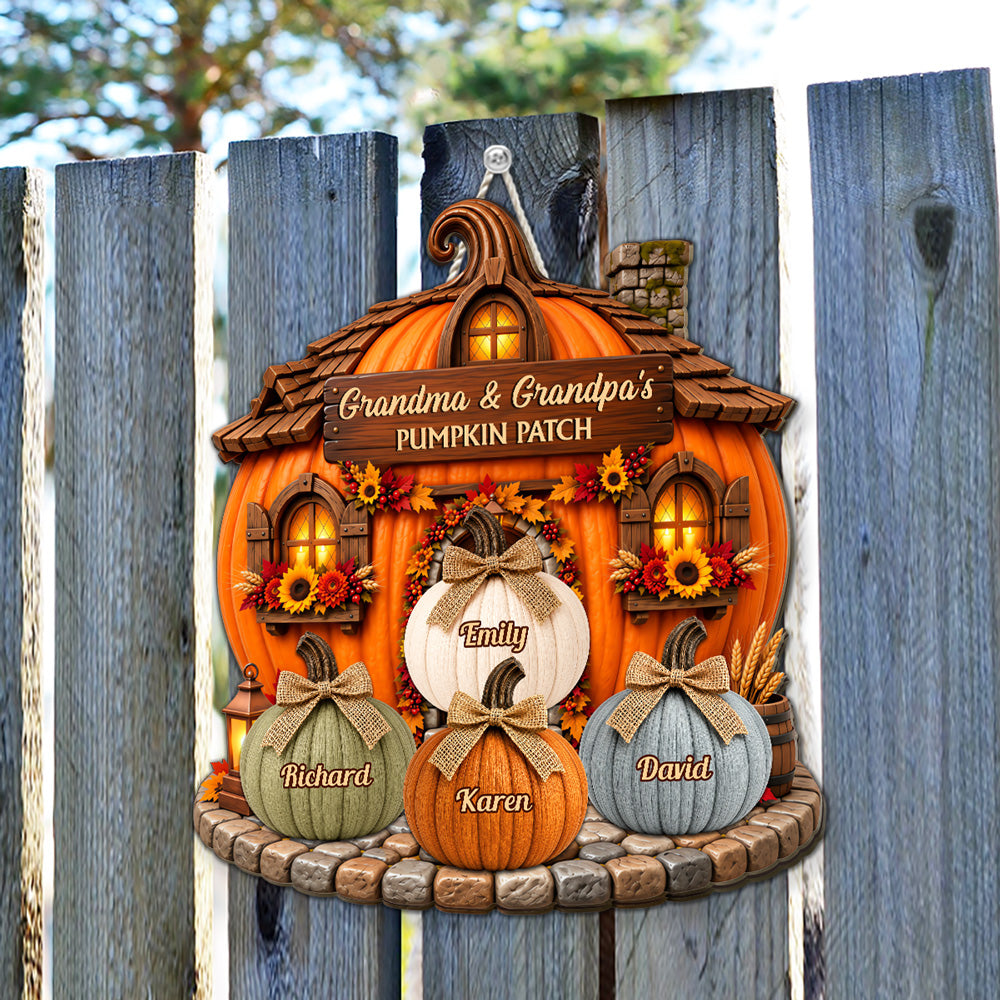 Grandma Grandpa Little Pumpkins - Personalized Wood Sign