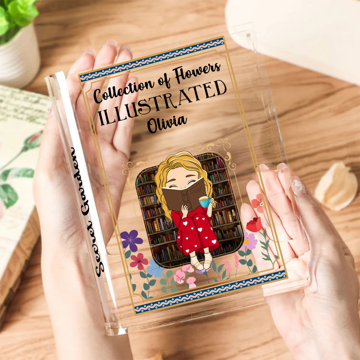 Collection Of Flowers - Personalized Acrylic Book Vase