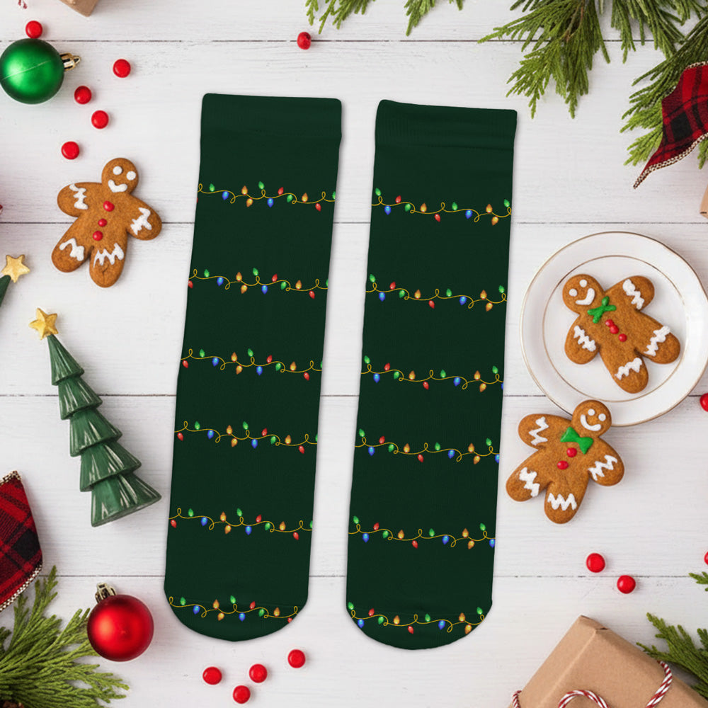 Custom Christmas Footwear, Birthday Gift For Son, Daughter • Watching Movies - Personalized Crew Socks