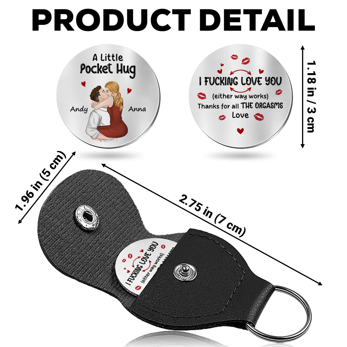 Custom Coin Keychain for Husband, Couple Anniversary Valentine's Day Gifts • Thanks For All The Things You Did - Personalized Pocket Hug