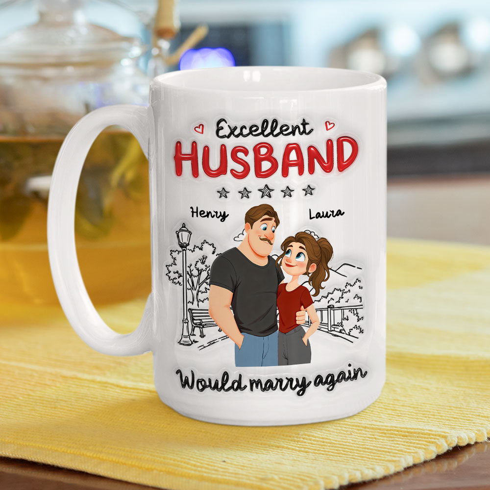 Custom Anniversary Keepsake Gifts For Couple • Five Out Of Five - Personalized 3D Inflated Effect Mug