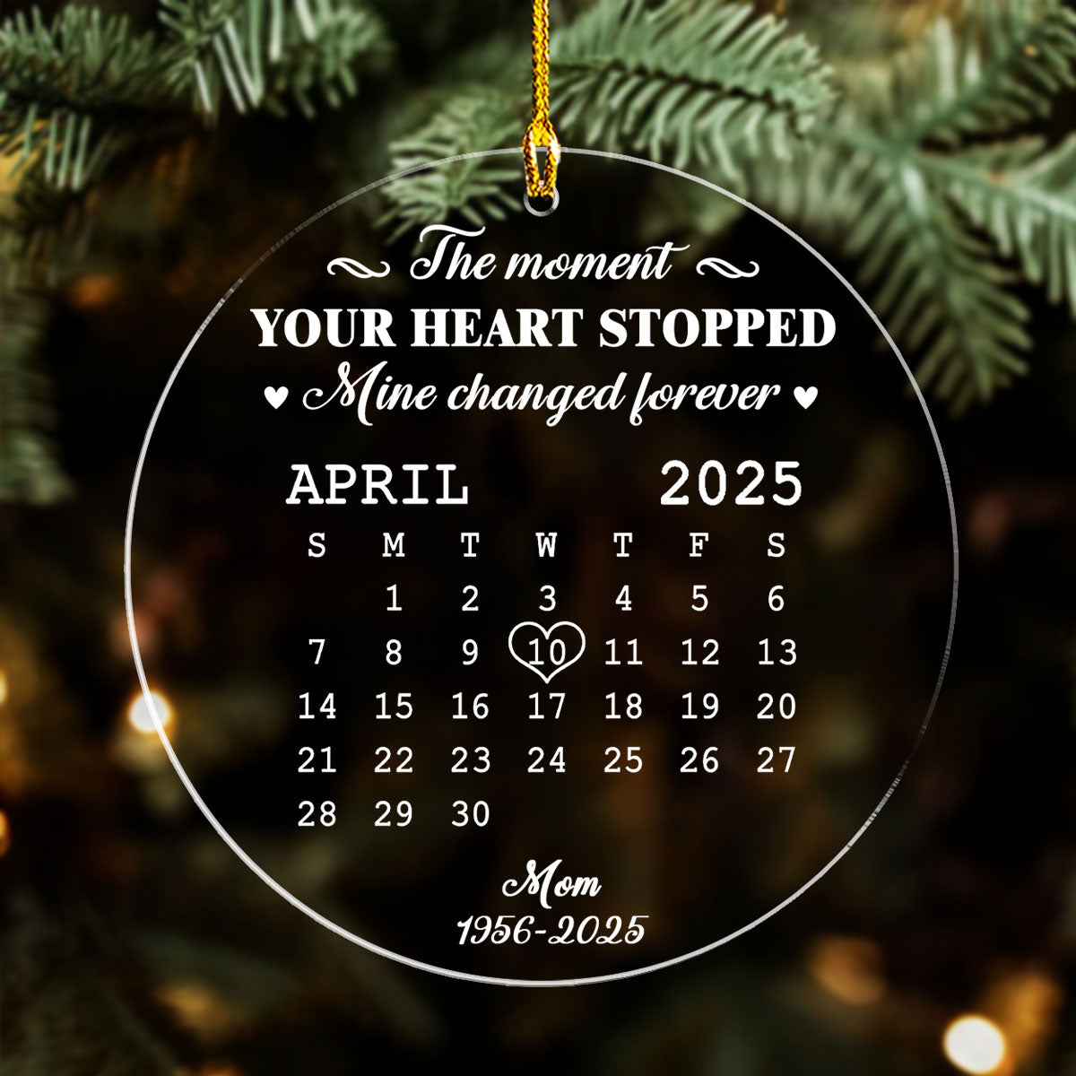 Custom Memorial Christmas Ornament, Sympathy Keepsake •  The Moment - Personalized Acrylic Ornament