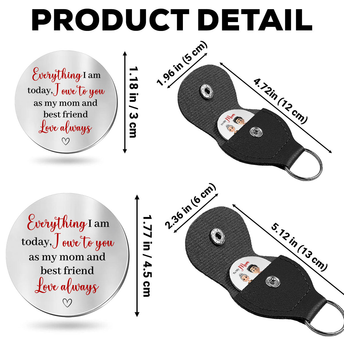 Custom Mom Coin Keychain, Mother's Day Birthday Keepsake • Love Always - Personalized Pocket Hug