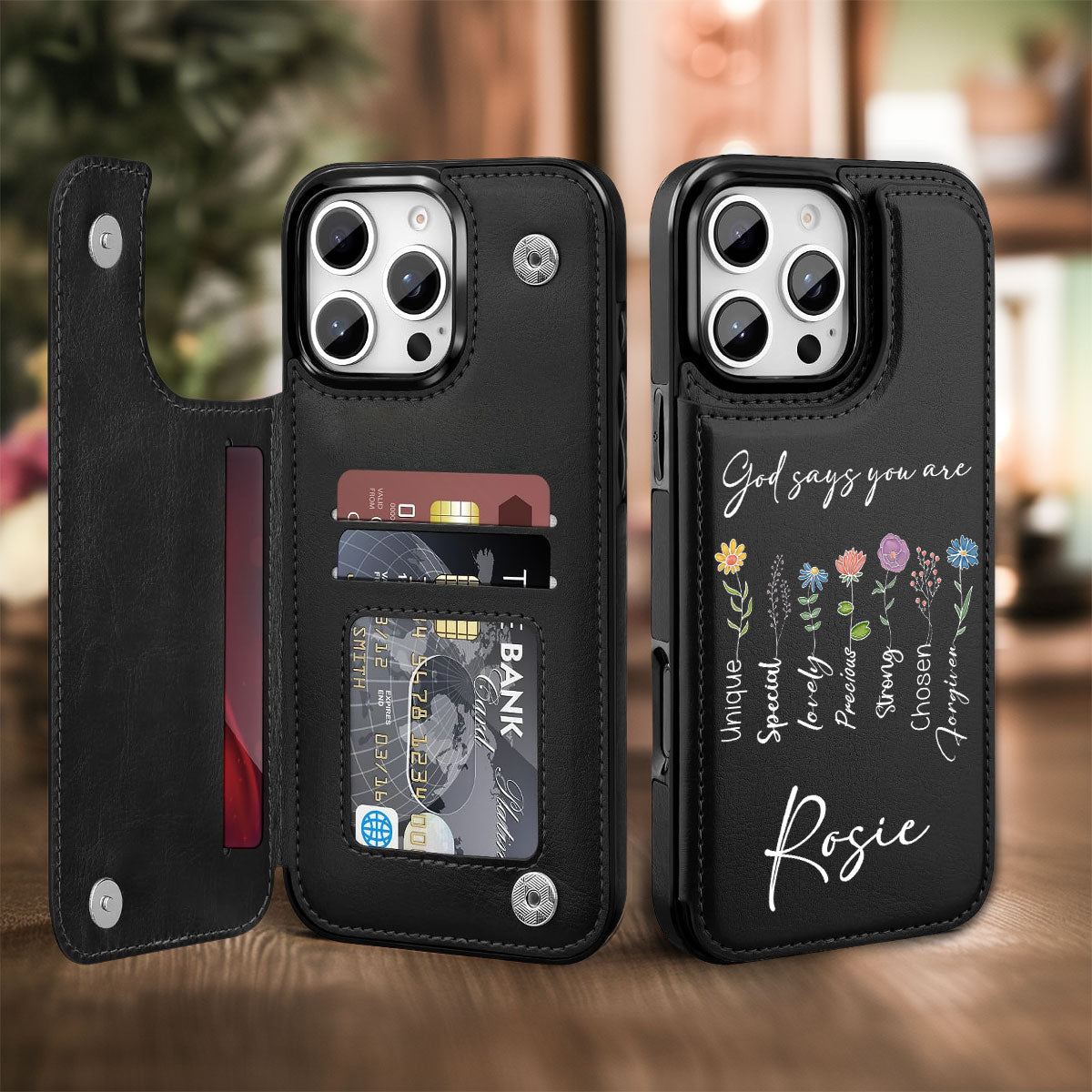 God Says You Are - Personalized Leather Phone Case
