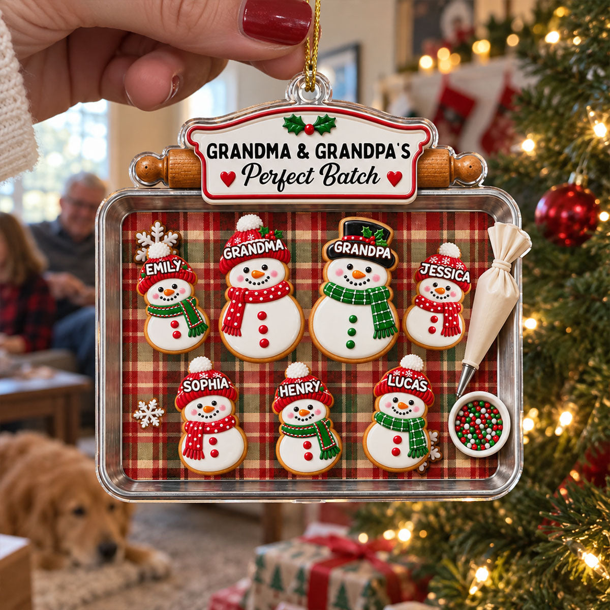 Custom Family Ornament, Christmas Gift for Family Members •  My Grandkids My Joy - Personalized Acrylic Ornament