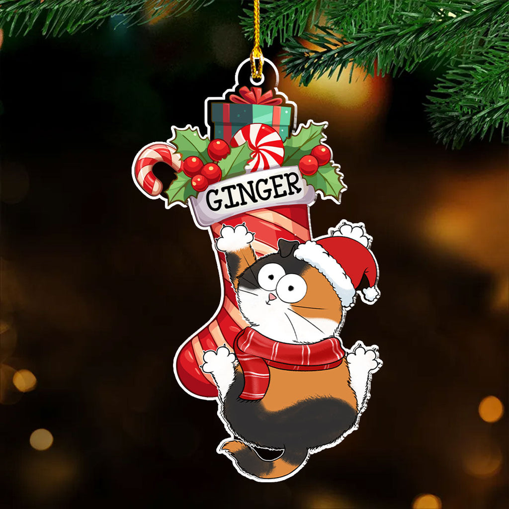 Custom Keepsake Christmas Ornament •  Cat Scratching - Personalized Acrylic Ornament