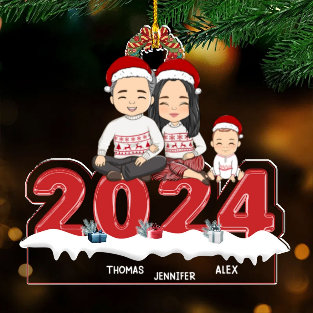 Custom Family Ornament, Christmas Gift for Family Members •  Family 2024 - Personalized Acrylic Ornament