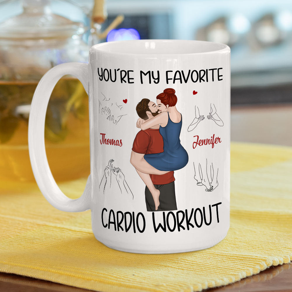 Custom Anniversary Keepsake Gifts For Couple • My Favorite Cardio Version 2 - Personalized Coffee Mug