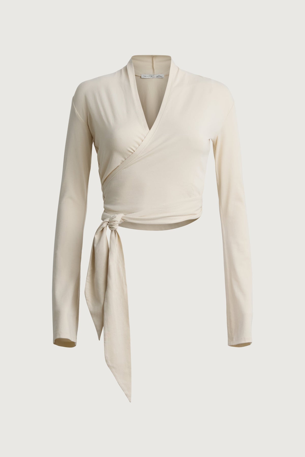 COTTON MODAL CROPPED WRAP TOP
