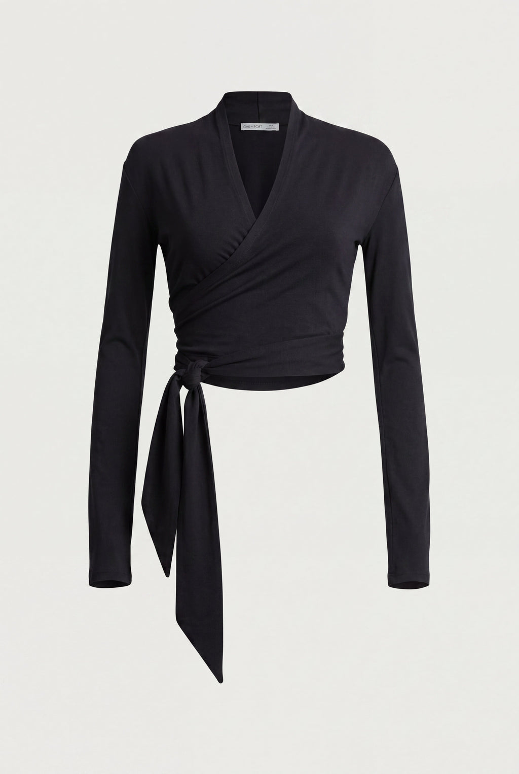 COTTON MODAL CROPPED WRAP TOP