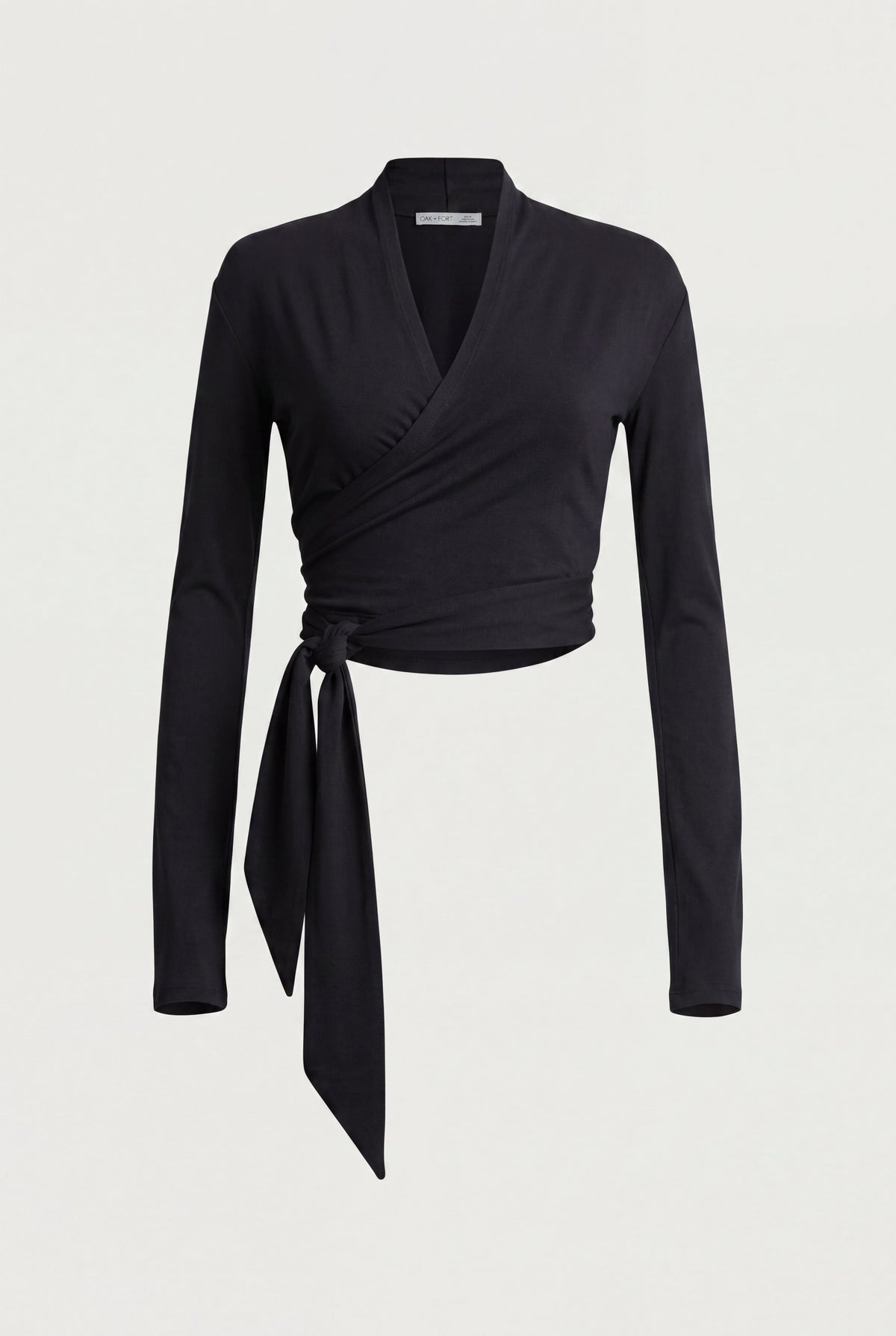 COTTON MODAL CROPPED WRAP TOP
