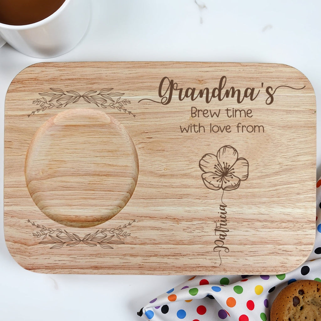 Brew Time With Love - Personalized Wooden Treat Board