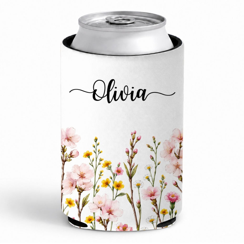 Birth Month Flowers - Personalized Skinny Can Cooler