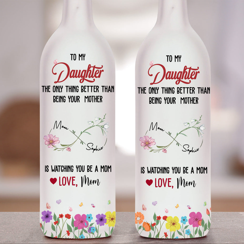 Watching You Being A Mom - Personalized Bottle Lamp