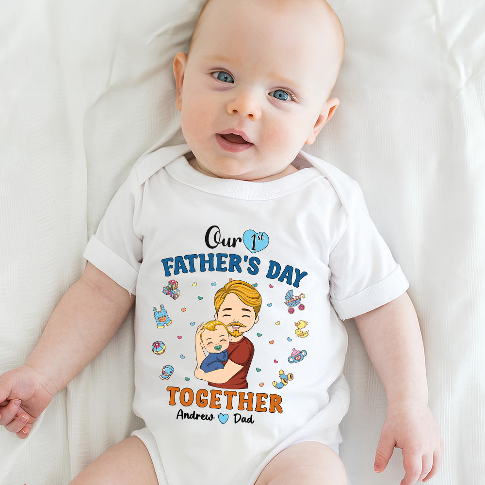 1st Fathers Day Together - Personalized Onesie